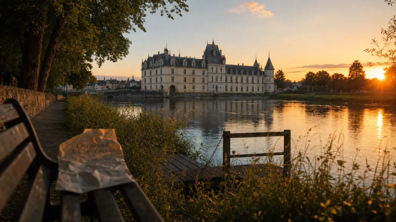 Chateau de la loire a visiter : vue de Chambord au coucher du soleil