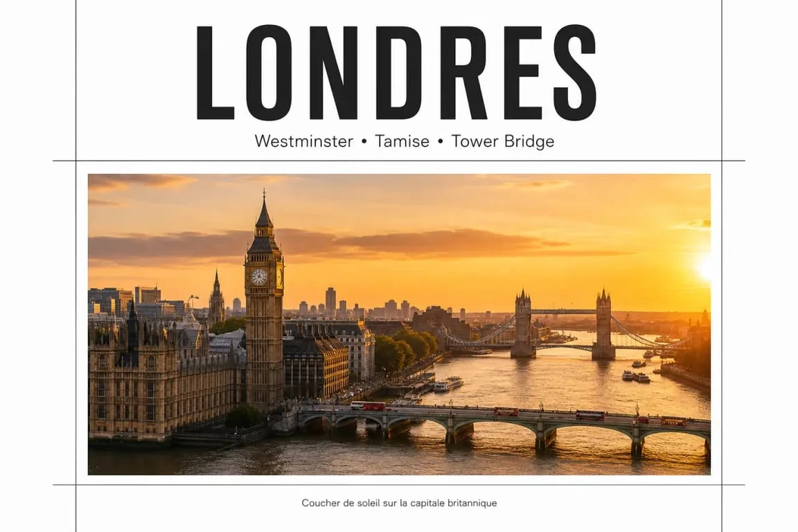 Que faire à Londres : vue emblématique de Westminster, de la Tamise et de Tower Bridge
