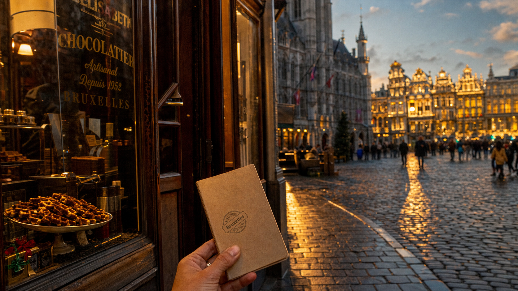 Que faire à Bruxelles : Grand-Place, Hôtel de Ville au golden hour