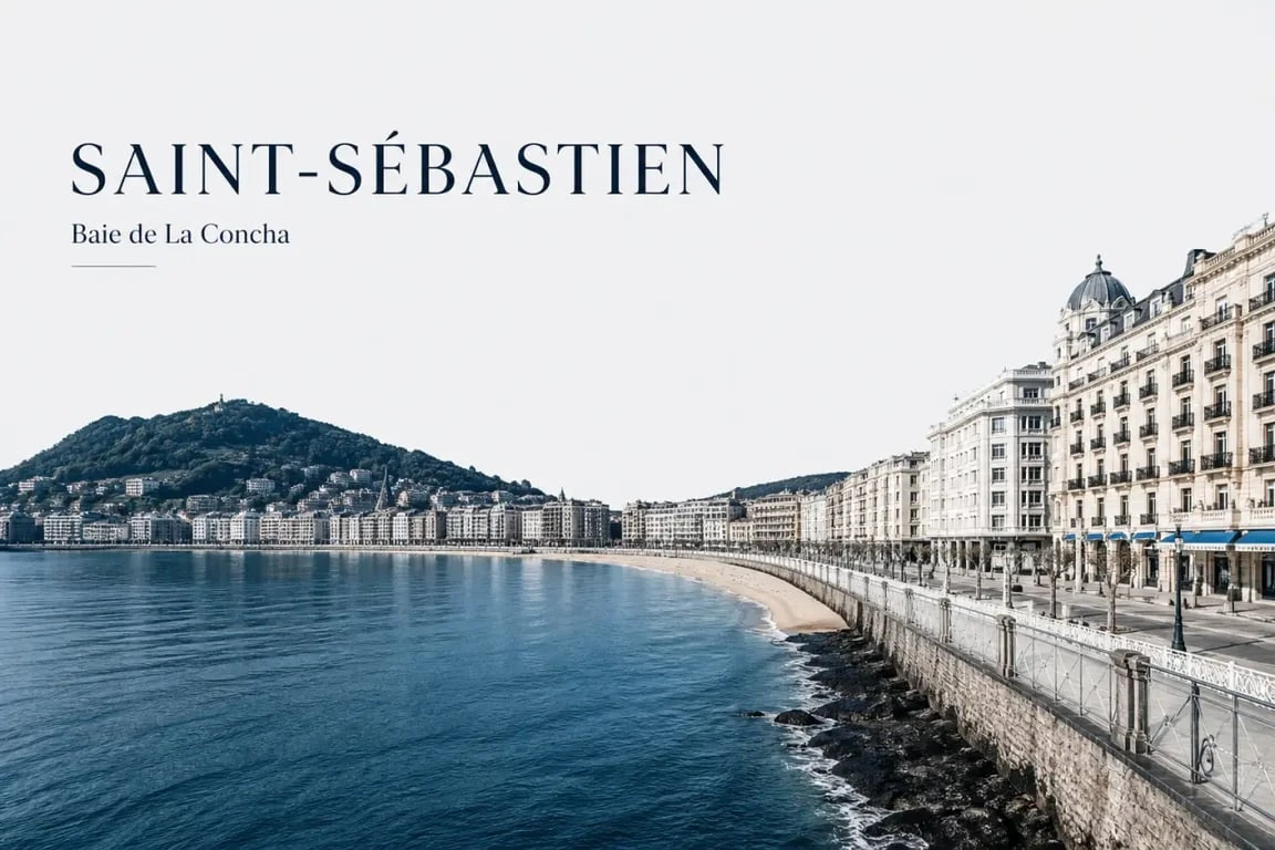 Hôtels san sebastian : vue panoramique de la baie de La Concha et du centre-ville
