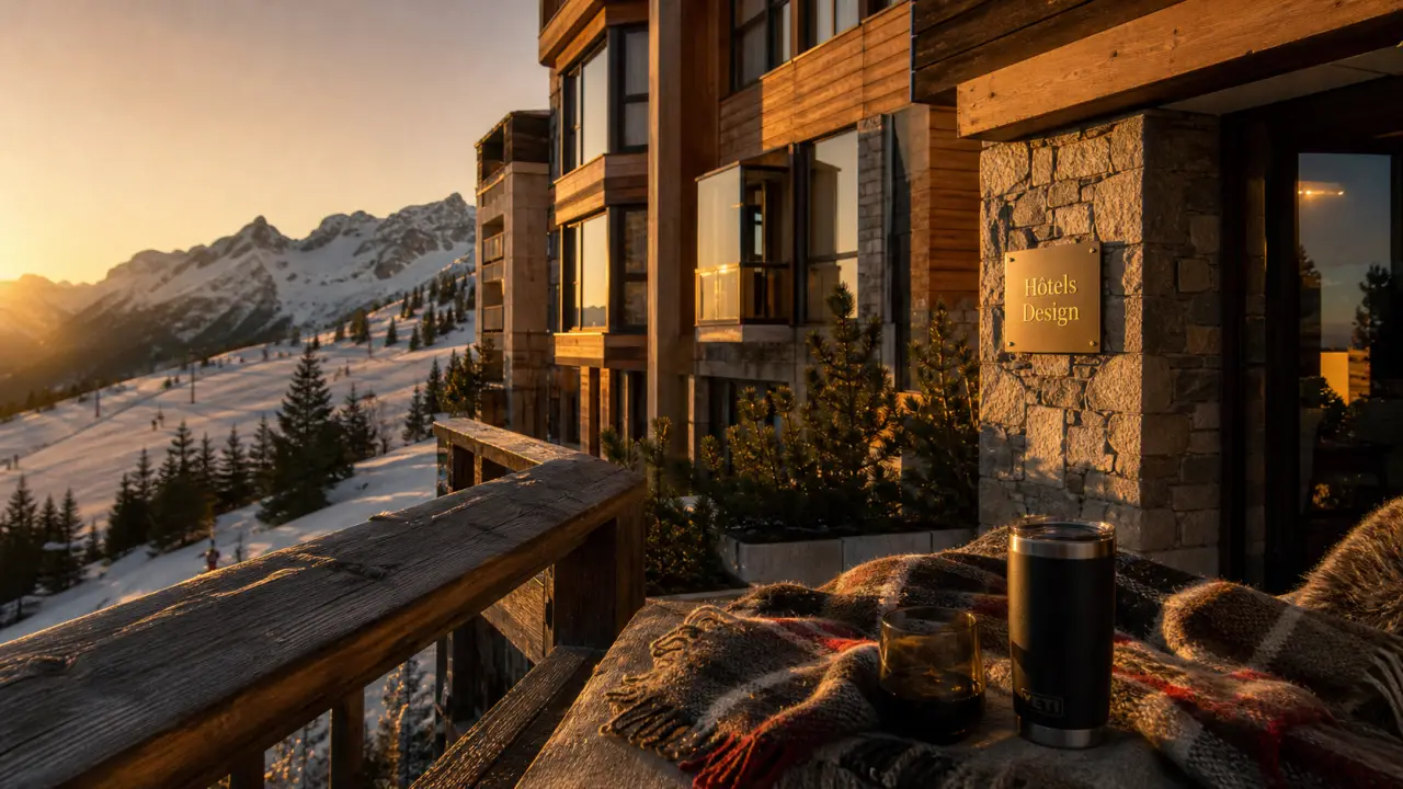 Hôtels design l’Alpe-d’Huez : hôtel montagne design au golden hour