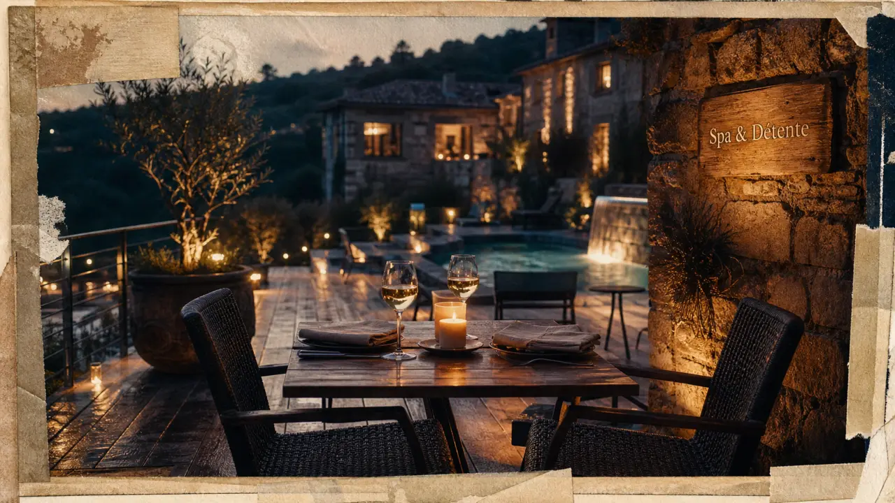 Le domaine du belvédère hôtels & spa en Quercy Blanc, terrasse spa et bassin extérieur