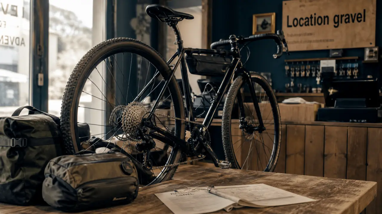 Location vélo gravel : vélo gravel noir en boutique