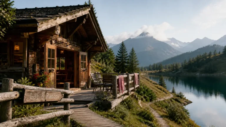 Séjour nature alpes : chalet au bord d’un lac alpin, terrasses et montagnes