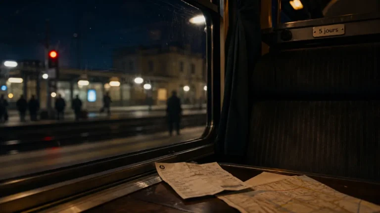 Voyage en train italie : billet froissé et carte, gare italienne