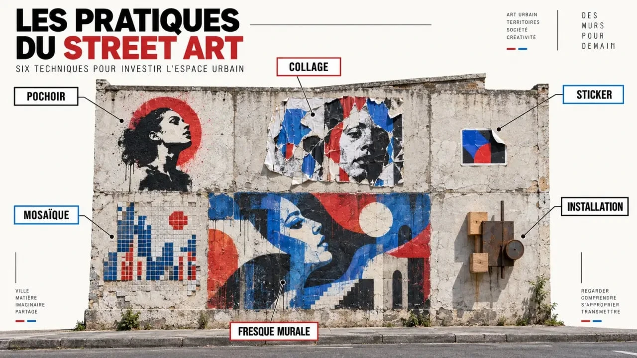 Livres sur le street art et infographie des principales techniques d’art urbain