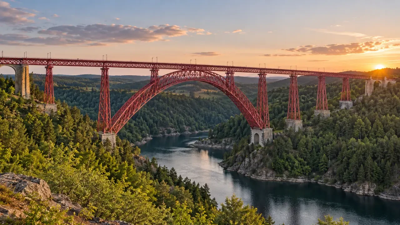 Viaduc de Garabit, lieu insolite du Cantal au-dessus de la vallée de la Truyère